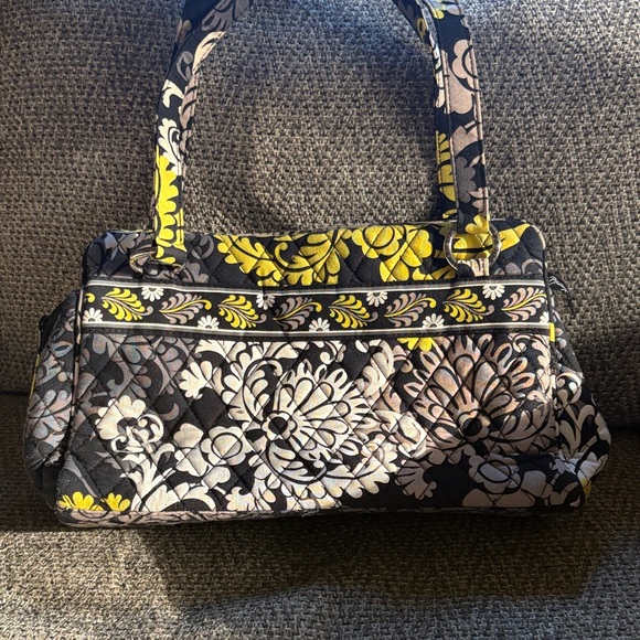 Vera Bradley Elegant Floral Black and Yellow Shoulder Bag - Picture 5 of 7